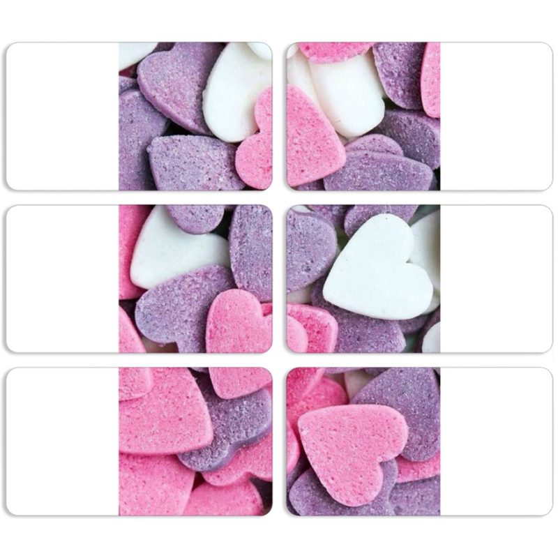 Магнитные фотопазлы 90 на 50 набор 6 штук Сердечки