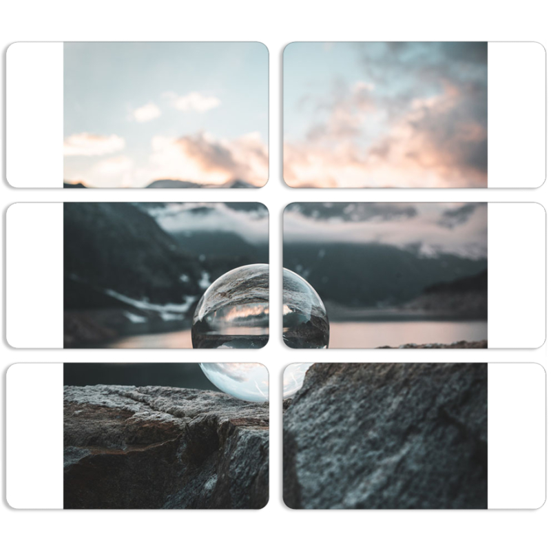 Магнитные фотопазлы 90 на 50 набор 6 штук 