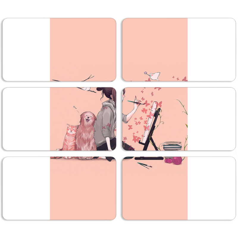 Магнитные фотопазлы 90 на 50 набор 6 штук 