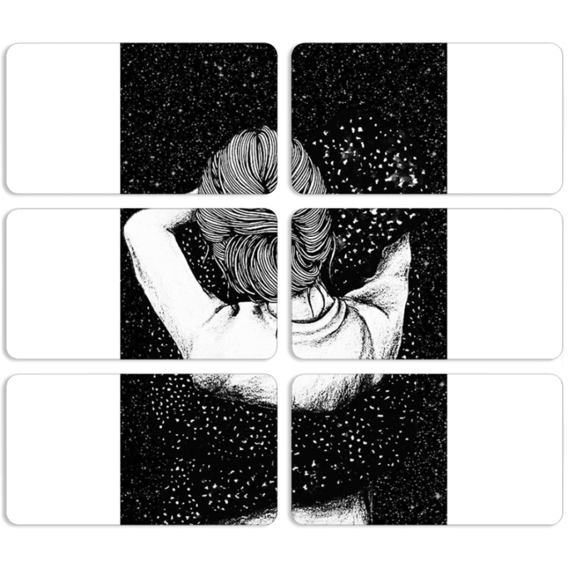 Магнитные фотопазлы 90 на 50 набор 6 штук Hugging Stars