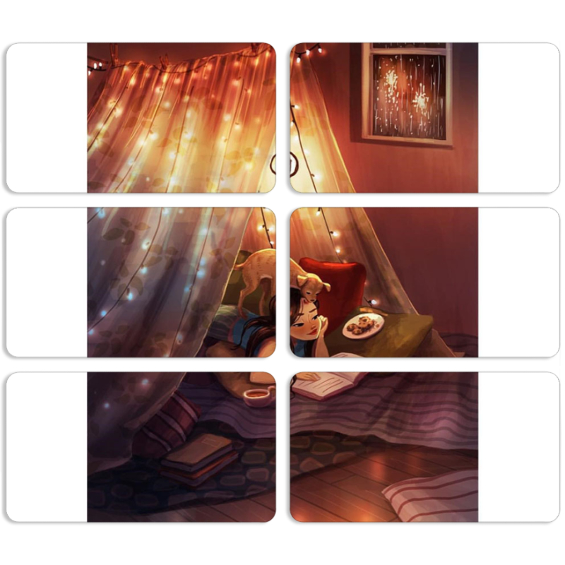 Магнитные фотопазлы 90 на 50 набор 6 штук 