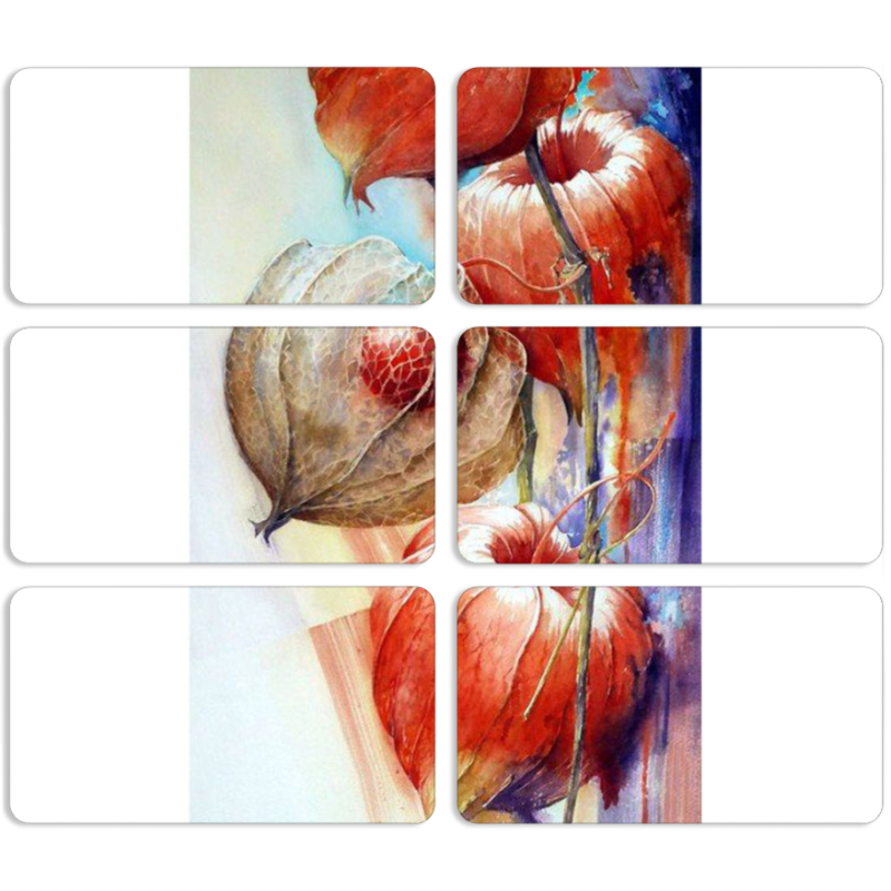 Магнитные фотопазлы 90 на 50 набор 6 штук 