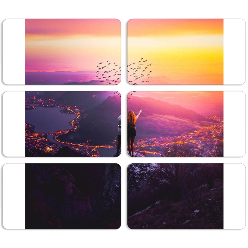 Магнитные фотопазлы 90 на 50 набор 6 штук 