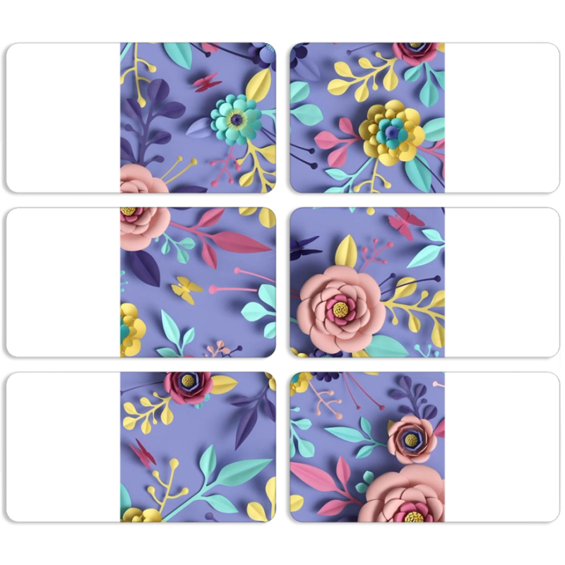 Магнитные фотопазлы 90 на 50 набор 6 штук 