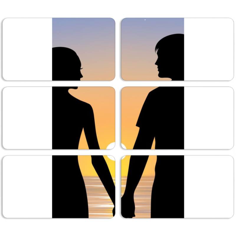 Магнитные фотопазлы 90 на 50 набор 6 штук 