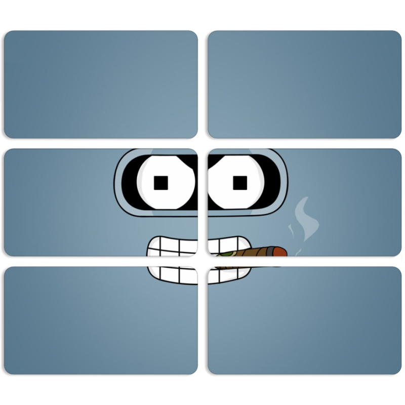 Магнитные фотопазлы 90 на 50 набор 6 штук 