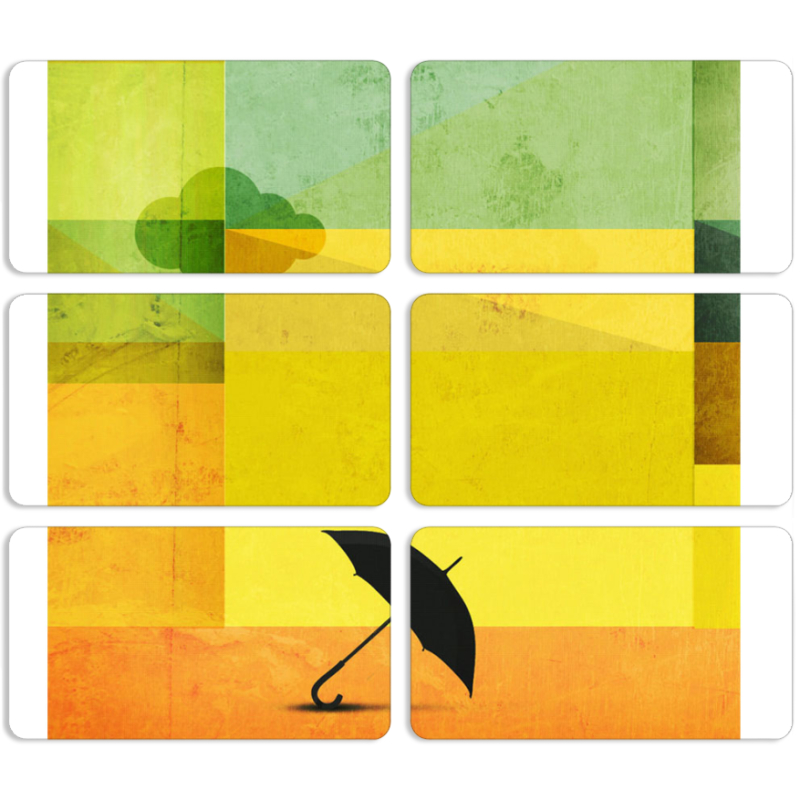 Магнитные фотопазлы 90 на 50 набор 6 штук 