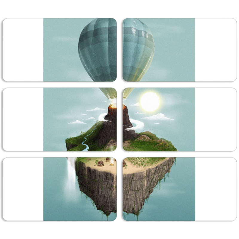 Магнитные фотопазлы 90 на 50 набор 6 штук 