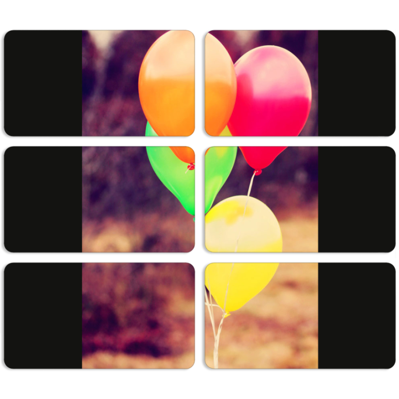 Магнитные фотопазлы 90 на 50 набор 6 штук 