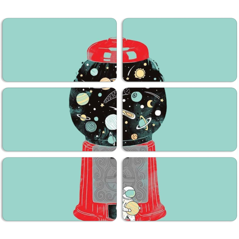 Магнитные фотопазлы 90 на 50 набор 6 штук 