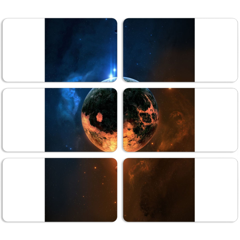 Магнитные фотопазлы 90 на 50 набор 6 штук 