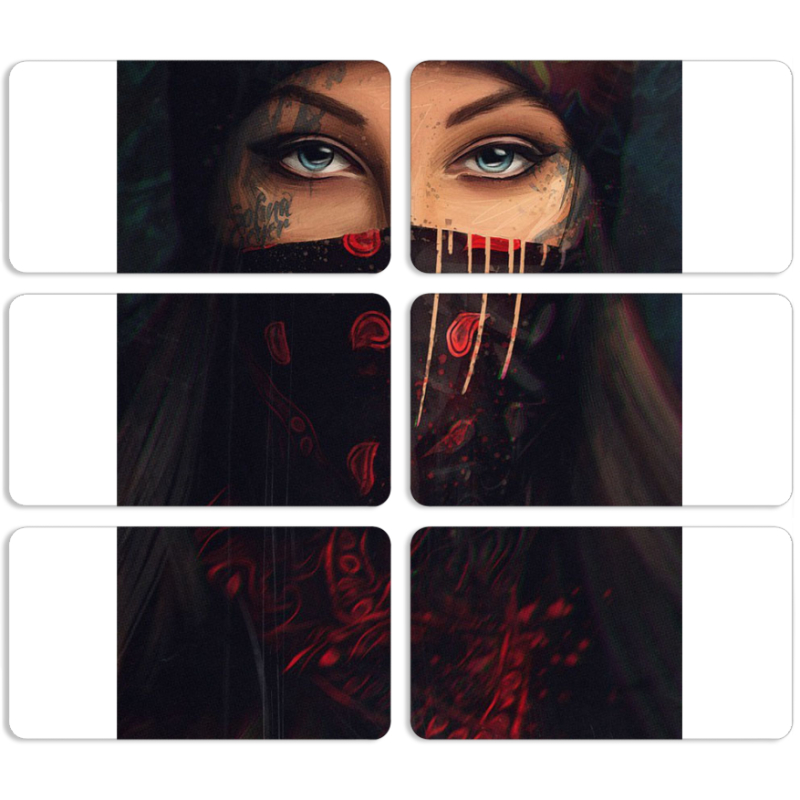 Магнитные фотопазлы 90 на 50 набор 6 штук 