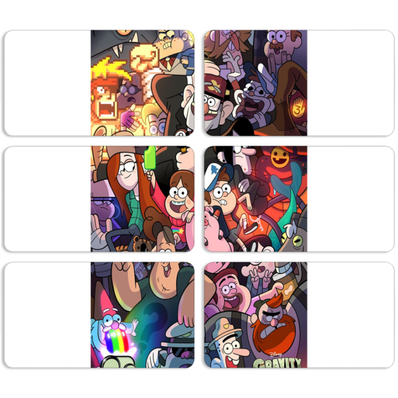 Магнитные фотопазлы 90 на 50 набор 6 штук 