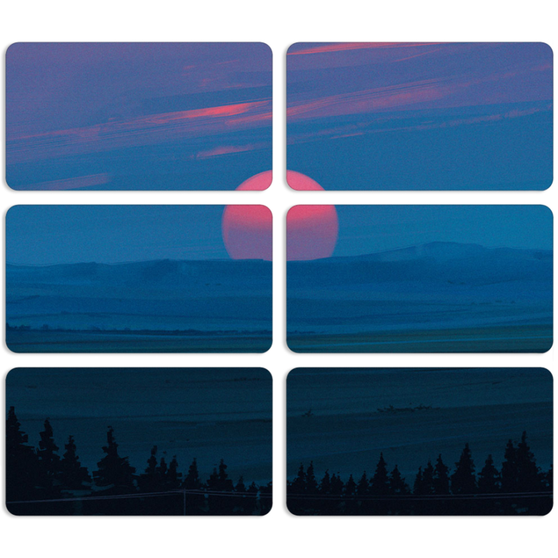 Магнитные фотопазлы 90 на 50 набор 6 штук Cold Red Light