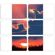 Магнитные фотопазлы 90 на 50 набор 6 штук Twilight