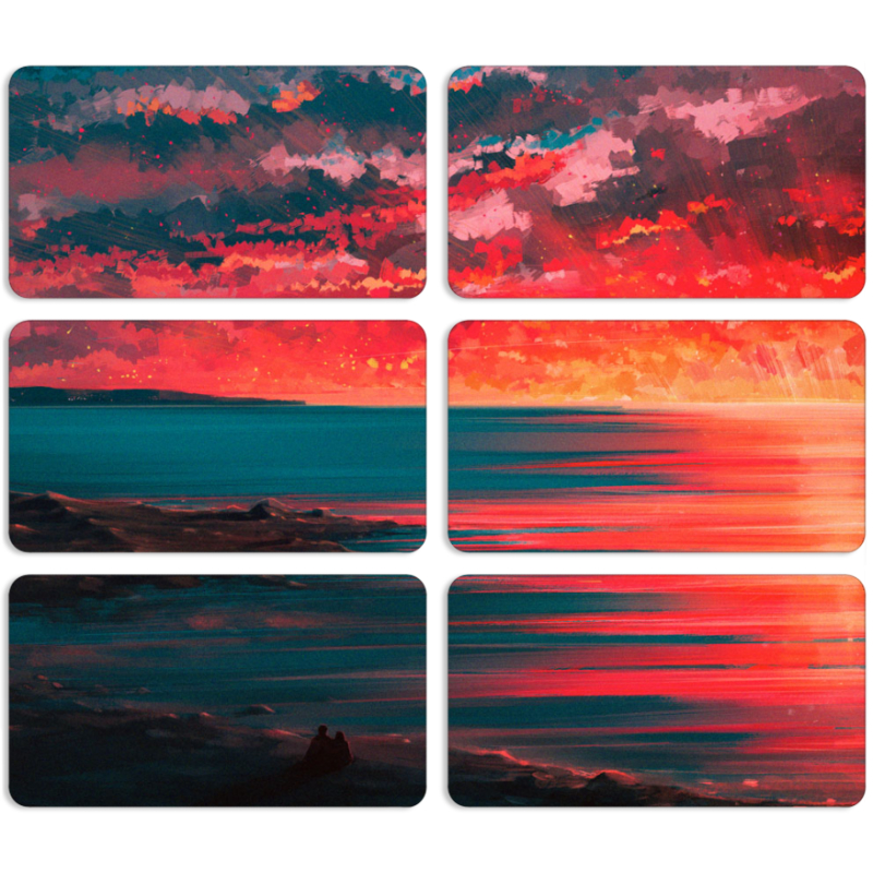 Магнитные фотопазлы 90 на 50 набор 6 штук Seaside a