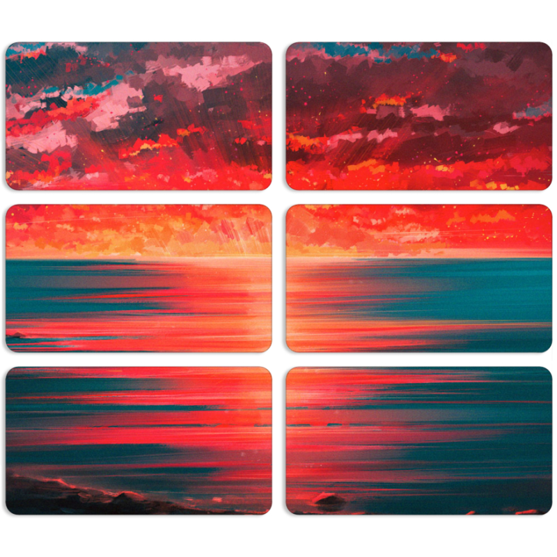 Магнитные фотопазлы 90 на 50 набор 6 штук Seaside b