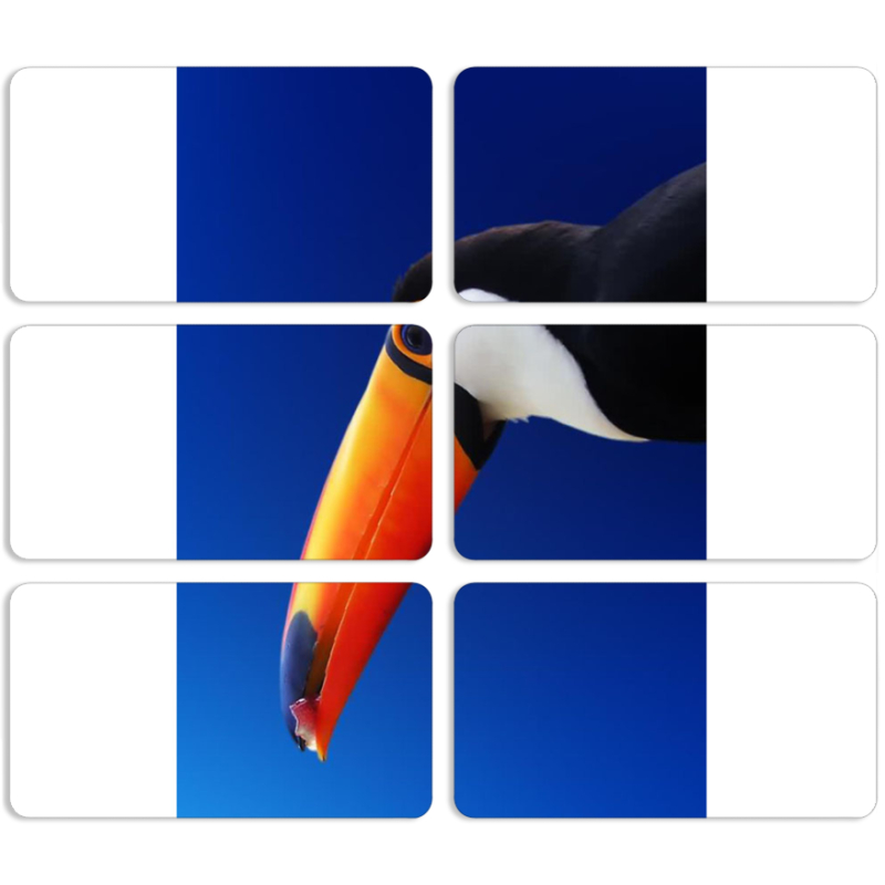 Магнитные фотопазлы 90 на 50 набор 6 штук 