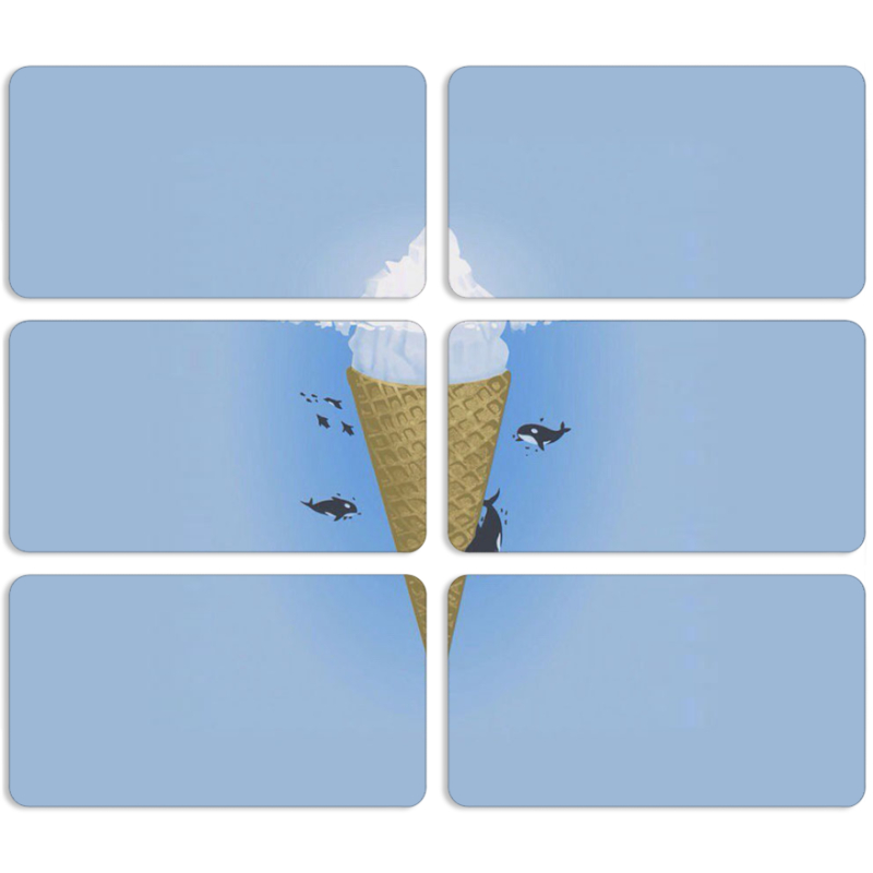 Магнитные фотопазлы 90 на 50 набор 6 штук 