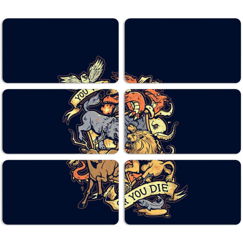 Магнитные фотопазлы 90 на 50 набор 6 штук 