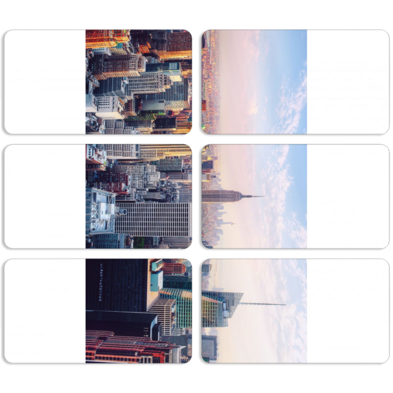 Магнитные фотопазлы 90 на 50 набор 6 штук 