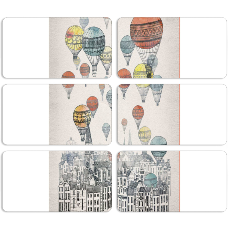 Магнитные фотопазлы 90 на 50 набор 6 штук 