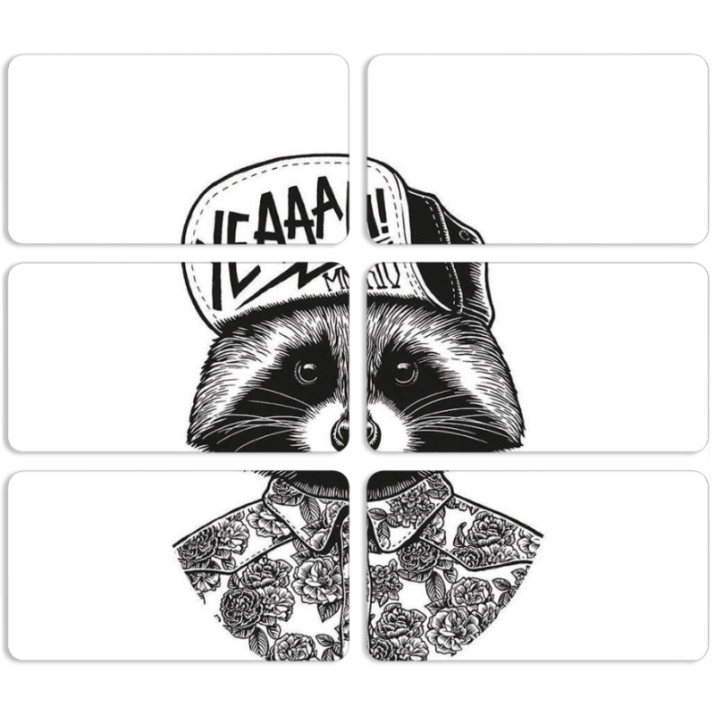 Магнитные фотопазлы 90 на 50 набор 6 штук 