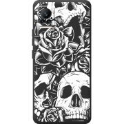 Черный чехол BoxFace Xiaomi Civi / Civi 1S Skull and Roses