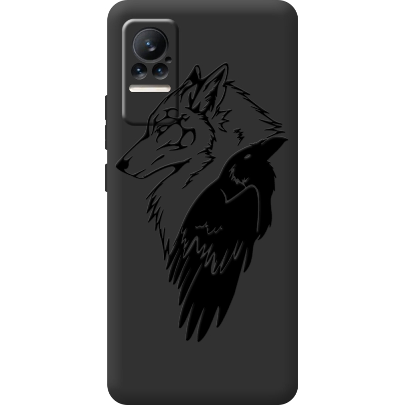 Черный чехол BoxFace Xiaomi Civi / Civi 1S Wolf and Raven