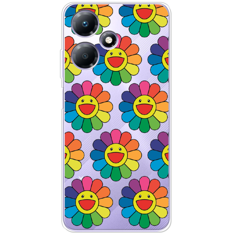 Прозрачный чехол BoxFace Infinix Hot 30 Play Hippie Flowers