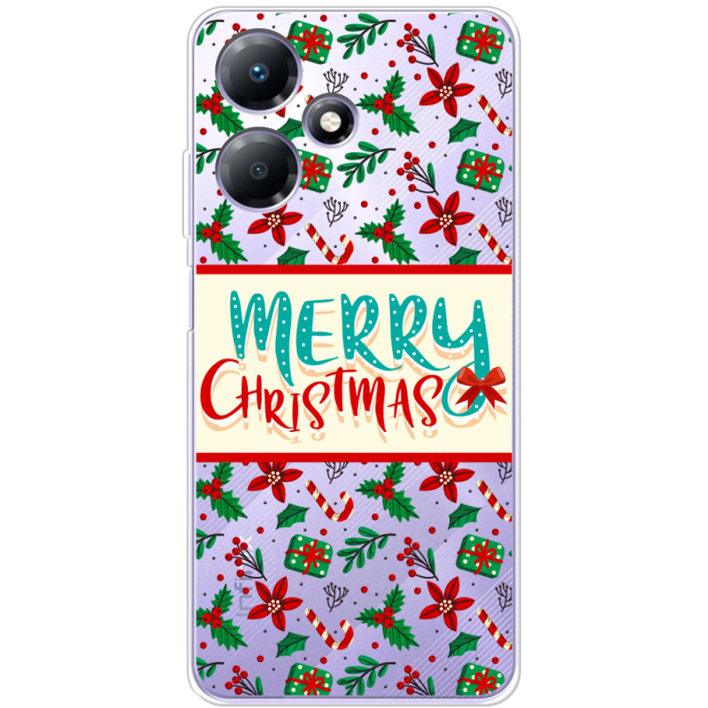 Прозрачный чехол BoxFace Infinix Hot 30 Play Vintage Christmas Pattern