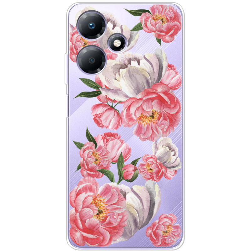 Прозрачный чехол BoxFace Infinix Hot 30 Play Peony Watercolor Style