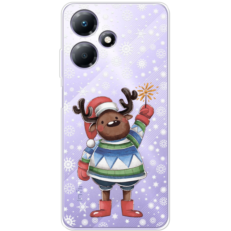 Прозрачный чехол BoxFace Infinix Hot 30 Play Christmas Deer with Snow