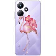 Прозрачный чехол BoxFace Infinix Hot 30 Play Floral Flamingo