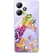 Прозрачный чехол BoxFace Infinix Hot 30 Play Colorful Giraffe