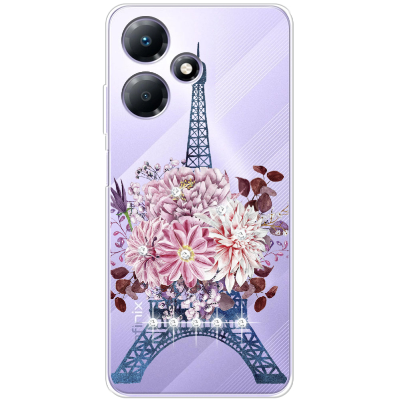 Чехол со стразами Infinix Hot 30 Play Eiffel Tower