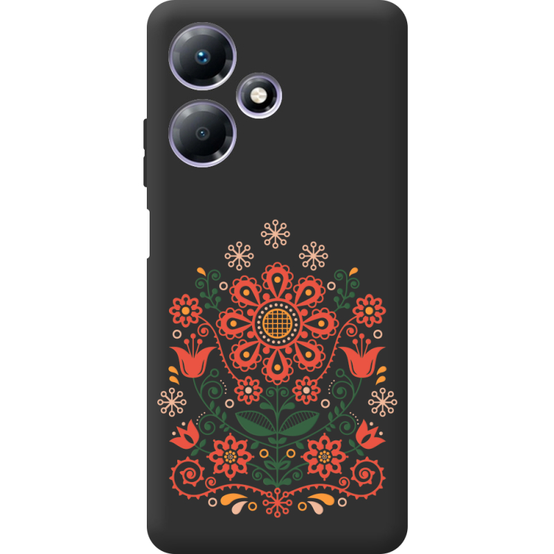 Черный чехол BoxFace Infinix Hot 30 Play Ukrainian Ornament