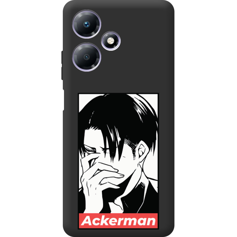 Черный чехол BoxFace Infinix Hot 30 Play Attack On Titan - Ackerman