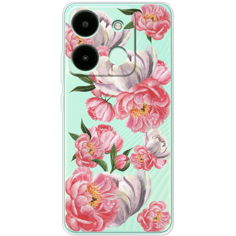 Прозрачный чехол BoxFace Infinix Smart 7 Peony Watercolor Style