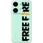 Прозрачный чехол BoxFace Infinix Smart 7 Free Fire Black Logo