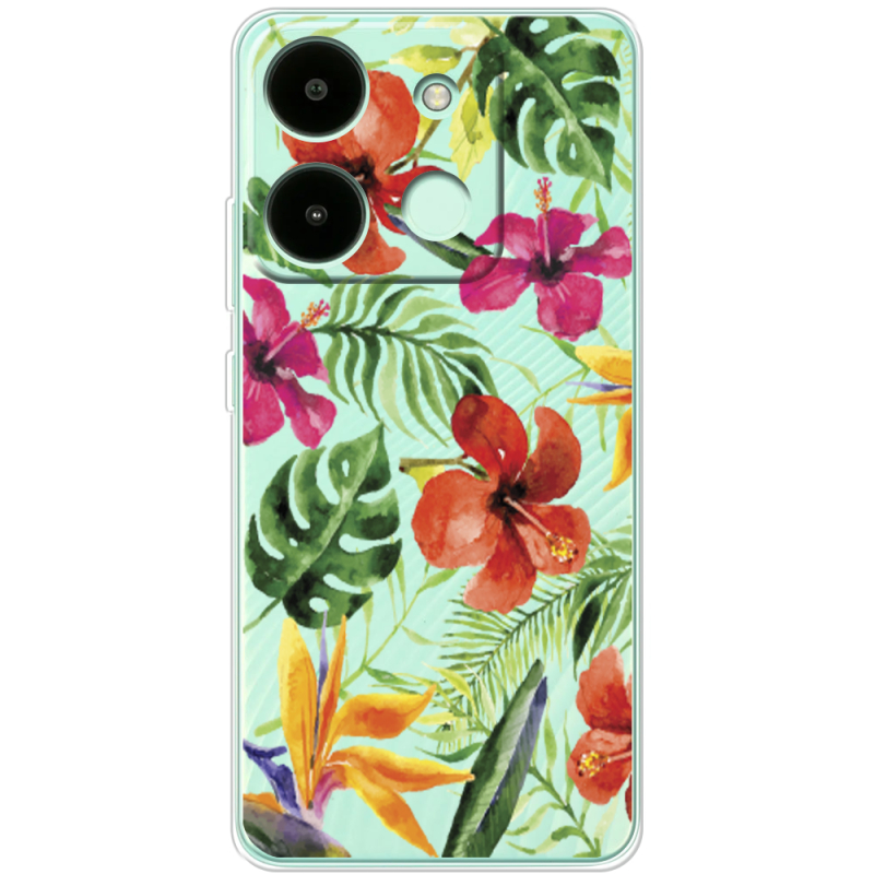 Прозрачный чехол BoxFace Infinix Smart 7 Tropical Flowers