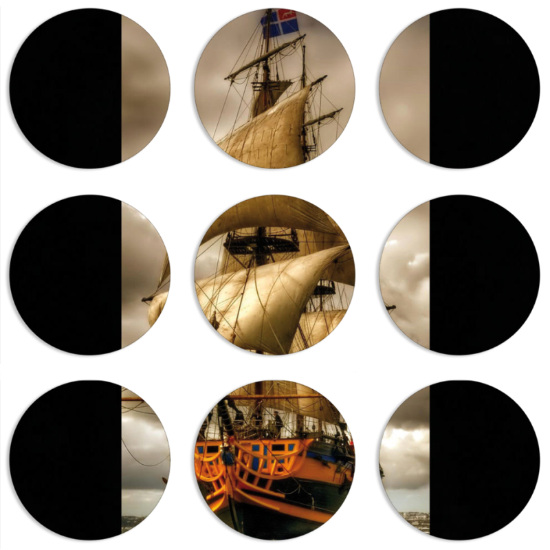 Магнитные фотопазлы круги d55 набор 9 штук 