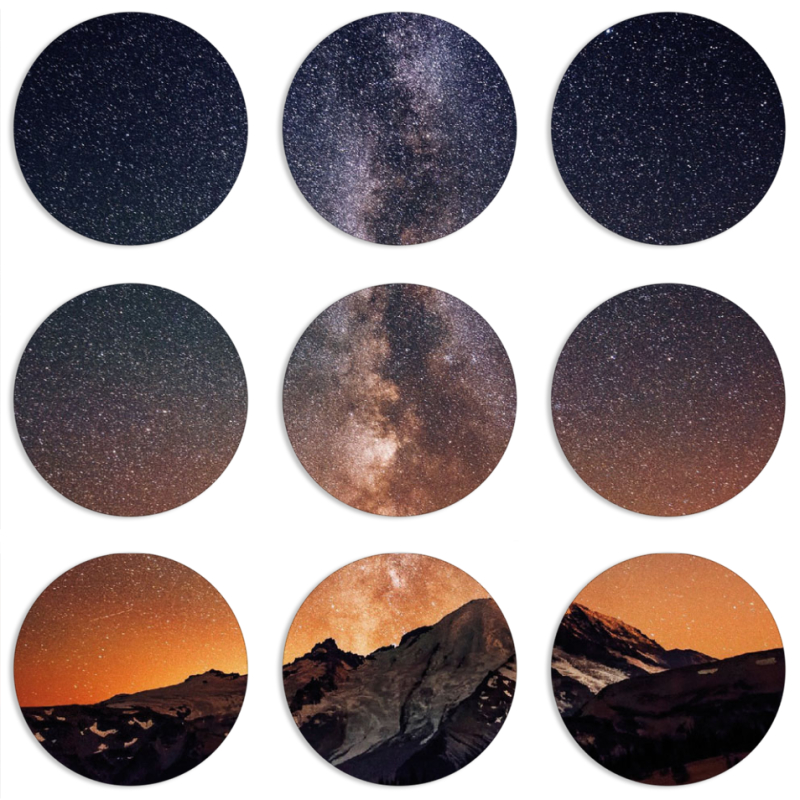 Магнитные фотопазлы круги d55 набор 9 штук 