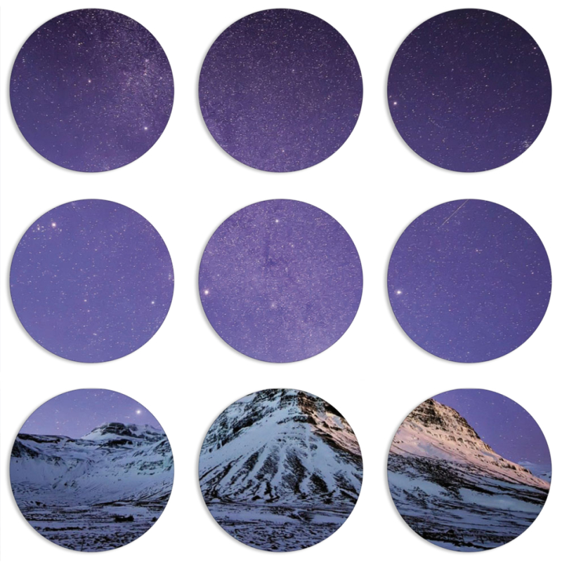 Магнитные фотопазлы круги d55 набор 9 штук 