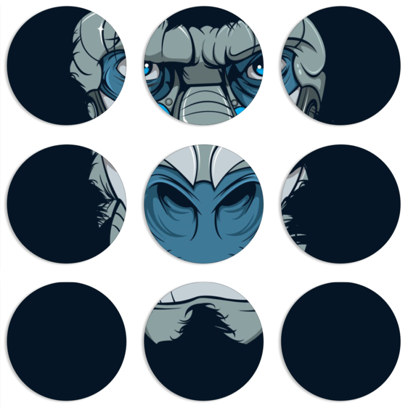 Магнитные фотопазлы круги d55 набор 9 штук 