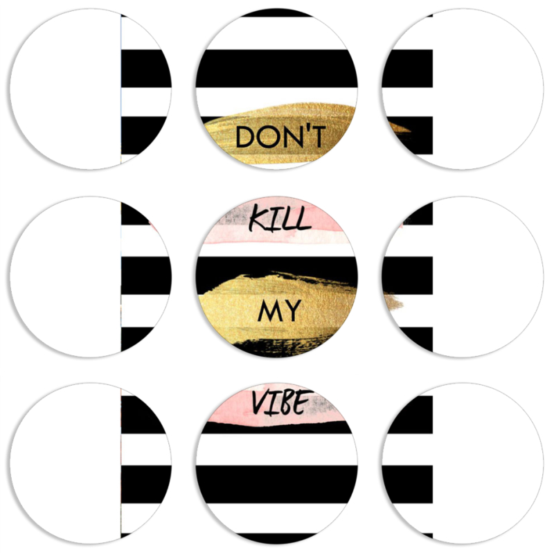 Магнитные фотопазлы круги d55 набор 9 штук Dont Kill My Vibe