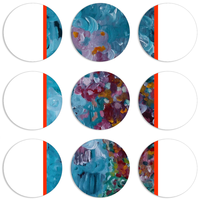 Магнитные фотопазлы круги d55 набор 9 штук 