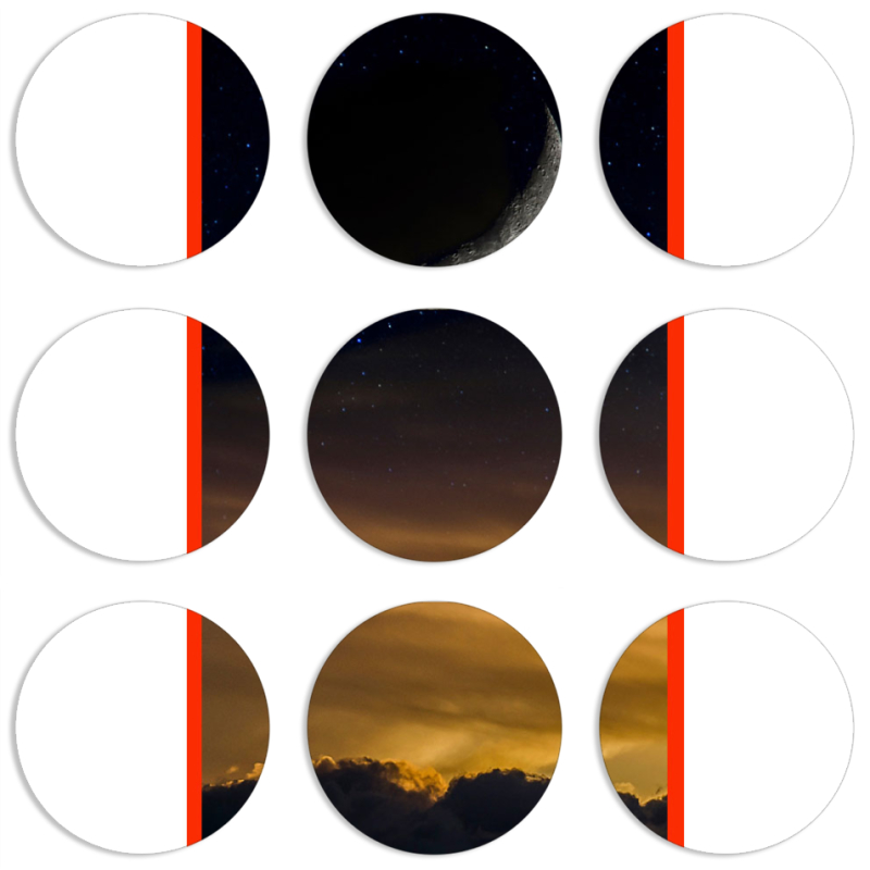 Магнитные фотопазлы круги d55 набор 9 штук 