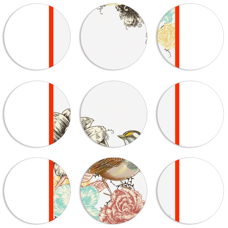 Магнитные фотопазлы круги d55 набор 9 штук 