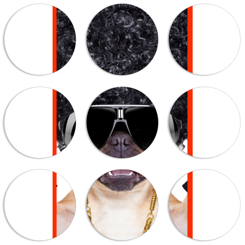 Магнитные фотопазлы круги d55 набор 9 штук 